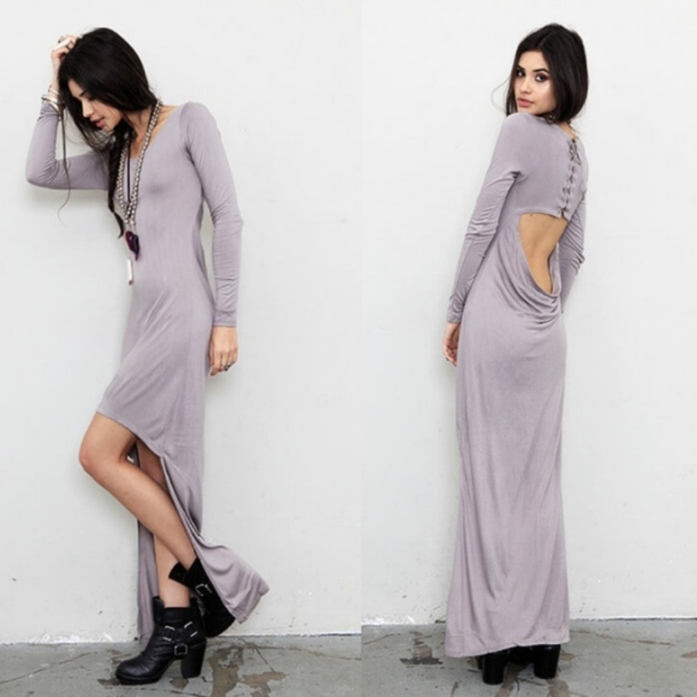 Stylestalker No Scrubs Hi-Low Lace Up Maxi Dress